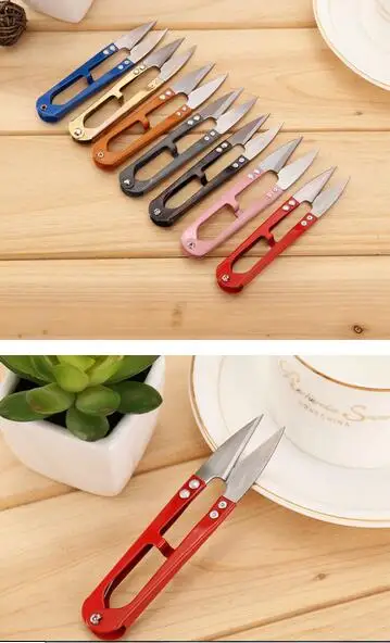 Multicolor Trimming Scissors Nippers U Shape Clippers Sewing Embroidery Thrum Yarn Stainless Steel