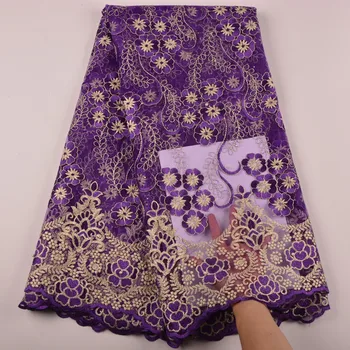 

Elegant Design African Lace Fabric With Stones For Party & Wedding Sewing Matrial Dress Embroidery Nigerian French Laces 1385B