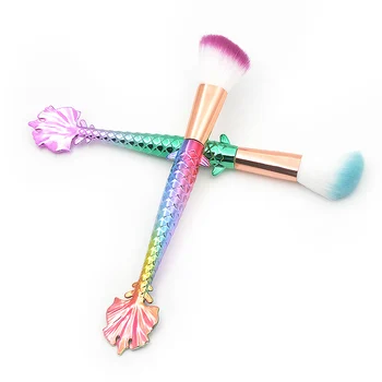 

Fashion Cosmetics Foundation Mermaid Makeup Brushes Set Pretty Powder Blush Fish Brush Contour BB Cream Brushes Cosmetic Tools
