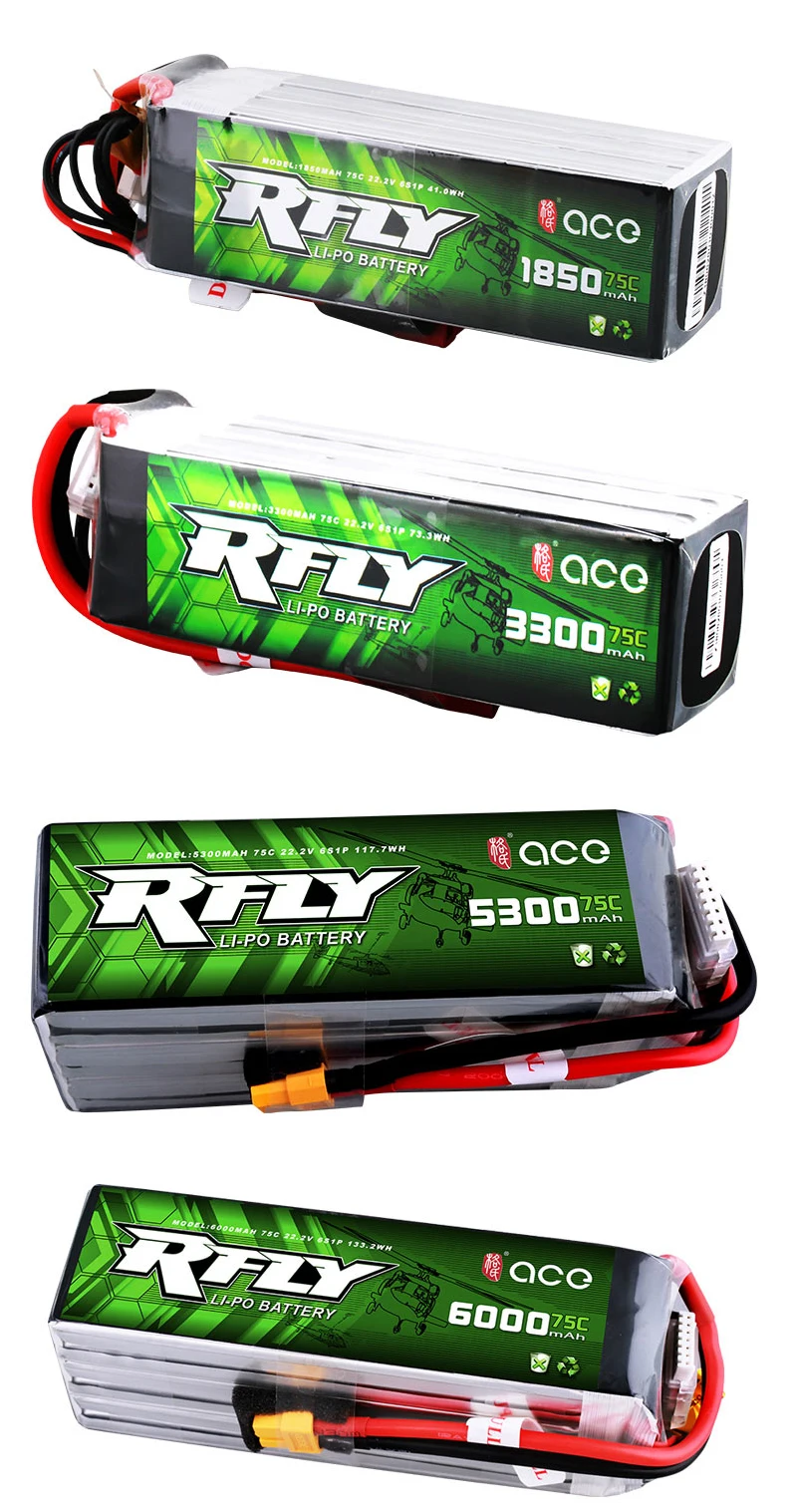 ACE RFLY R-fly 6S перезаряжаемая Lipo батарея 1850mAh 3300mAh 5300mAh 6000mAh 75C 700 вертолет 70 90 Ducted самолет БПЛА Дрон