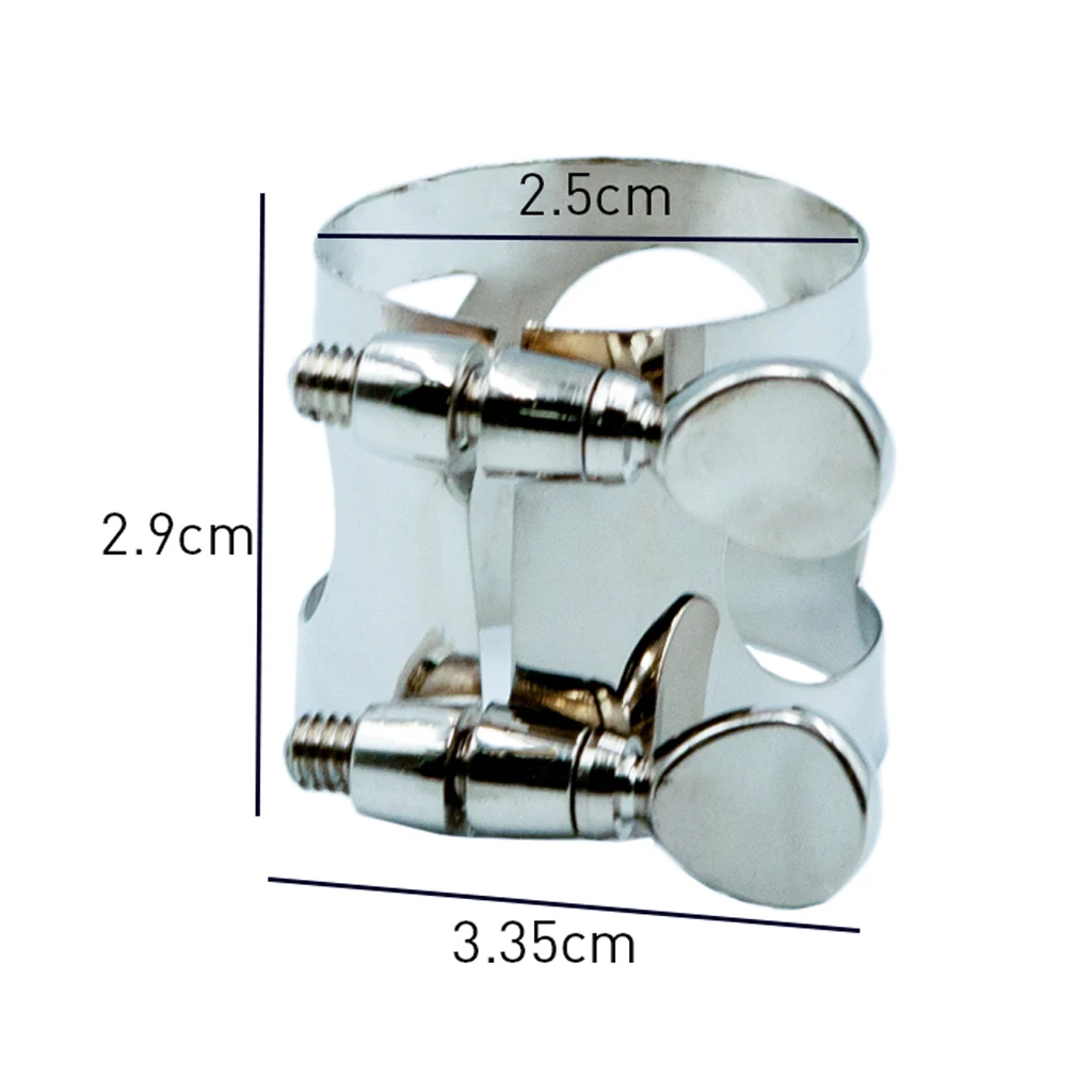 Light of Musical Store-1 Piece Metal Ligature Clip Clamp for Saxophone Mouthpiece Silver