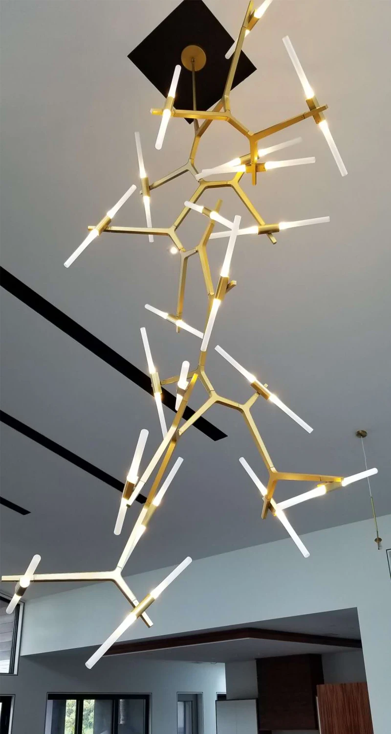 Креативный дизайн G9 лампы люстры для столовой гостиной лестницы Арт Деко подвесные светильники осветительная арматура