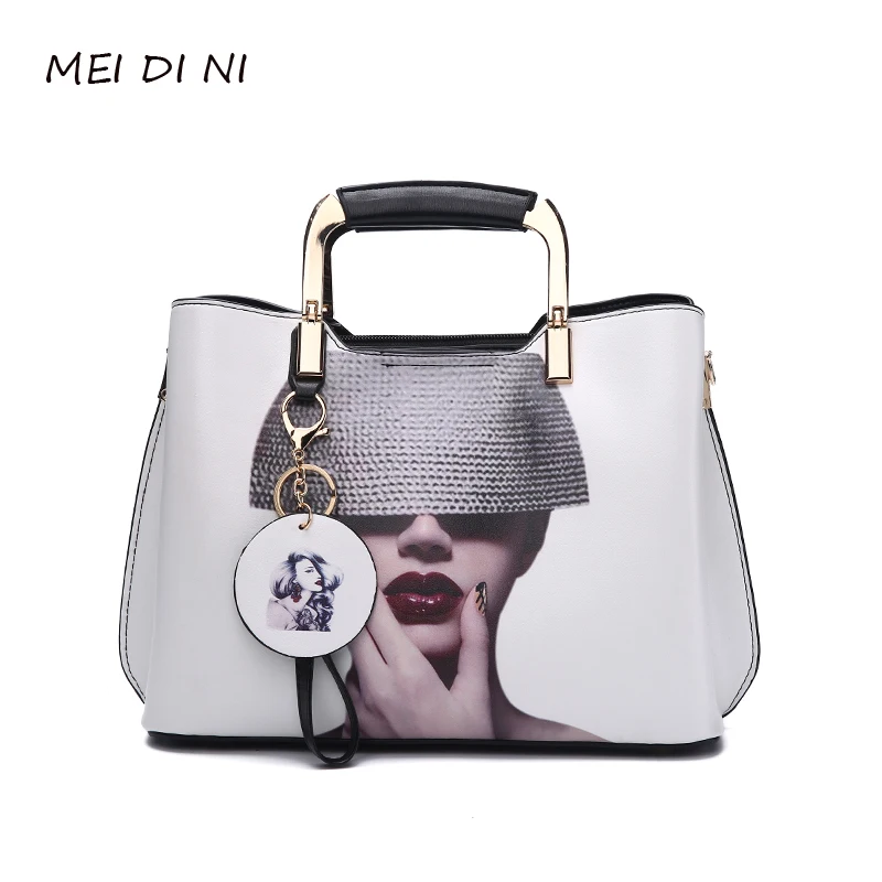 

MEI DI NI elegant fashionTotes Bags Handbags Women Famous Brands Big Shoulder Bag Female slung trend printing bag Bolsa Feminina