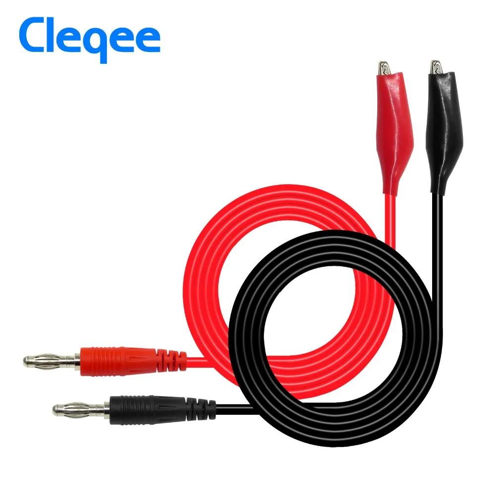 Cleqee P1038 1 компл.. двойной стежок аллигатора тесты Привести Клип зонд кабель для мультиметров