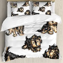 Набор пододеяльников для пуховых одеял для йоркширского терьера с изображениями героев мультфильмов "собака любовь"