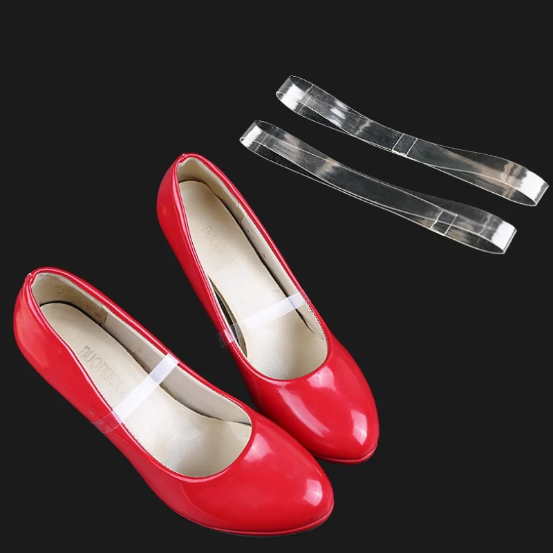 

4 pcs=2 pairs women high heel shoes strap sandals shoelace invisible shoestring lady shoes clear shoe straps for Loose Shoes