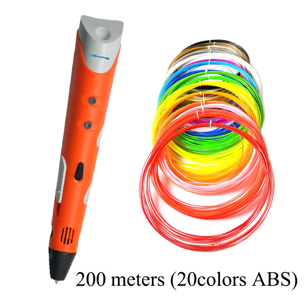 DEWANG ручка 3D Ручка 200 м ABS нити 3d принтер рождественские подарки печать Ручка 3D карандаш для школы гаджет в Москву