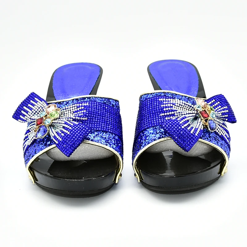 New Arrival African Wedding Italian Shoe and Bag Sets Decorated with Rhinestone Shoe and Bag Set for Party In Women Party Pumps