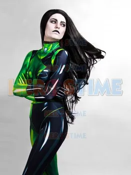 

Super Villain Kim Possible Female Shego Costume 3D Print Lycra Spandex Zentai Suit Halloween Shego Cosplay Body Suit Custom Made