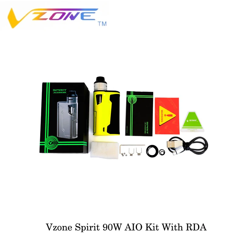 Электронные сигареты Vzone Spirit 90 Вт AIO комплект с RDA 5 мл работает на один 18650 батарея