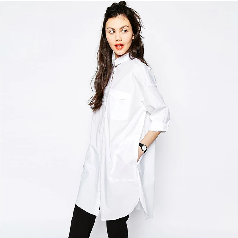 white boyfriend shirt dress