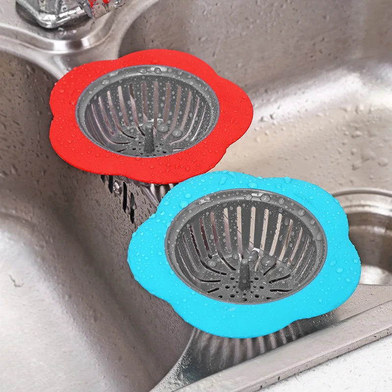 

Wash Basin Filter Screen Hair Pool Floor Drain Cover, Clogging Filter for Kitchen Sink and Sewer Silicon Drainer Sink Strainer