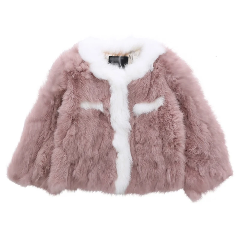 Girl Fur Coat Jacket Imitation Fox Artificial Fur Grass High Quality Plush Leather Fake Winter Kids Clothes Warm Fur 3-8T white artificial fur duster coat