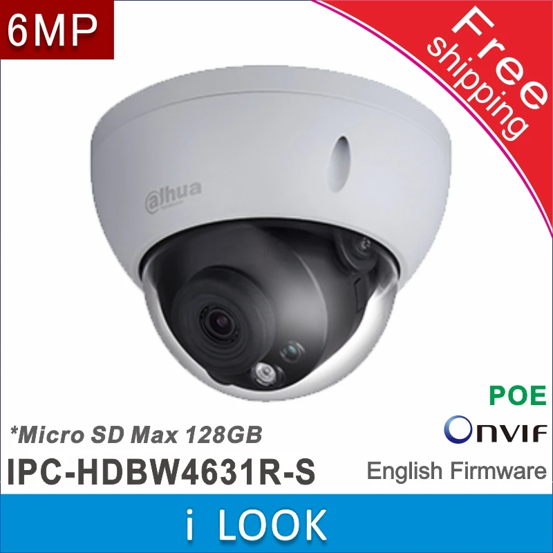 

Free shipping Original dahua 6MP IP network camera POE SD slot DH-IPC-HDBW4631R-S P2P IPC-HDBW4631R-S replaced IPC-HDBW1531E