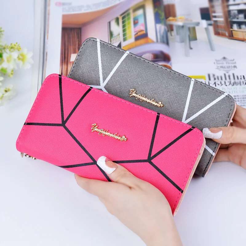 Geometrische Frauen 120 Lange Teile Brieftasche Reißverschluss Langen Geldbörsen los Design Großhandel Mode RqdzwEd