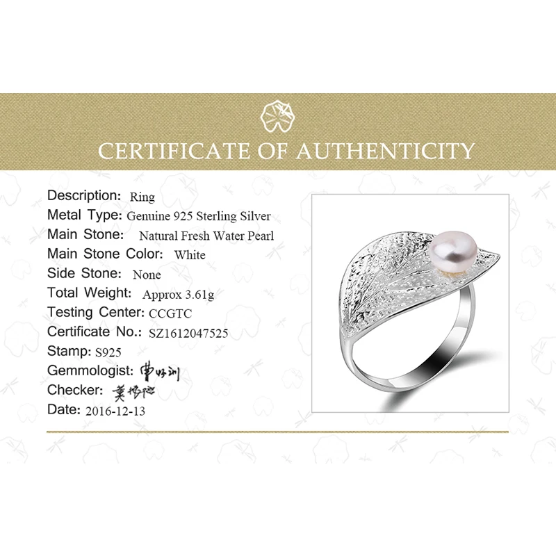 Lotus Fun Real 925 Rings Sterling Silver Natural Pearl Handmade Designer Fine Jewelry Creative Ring Leaf Rings for Women Bijoux