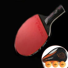 Professionnel 9.8 carbone système Ping-Pong batte lame raquettes longue poignée courte Ping-Pong raquette avec sac de transport(China)