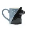 2pcs 3D cat cup stereo cat couple ceramic mug  pink and blue cat kiss cat to mugs Valentine's Day gift marriage housewarming ► Photo 3/6