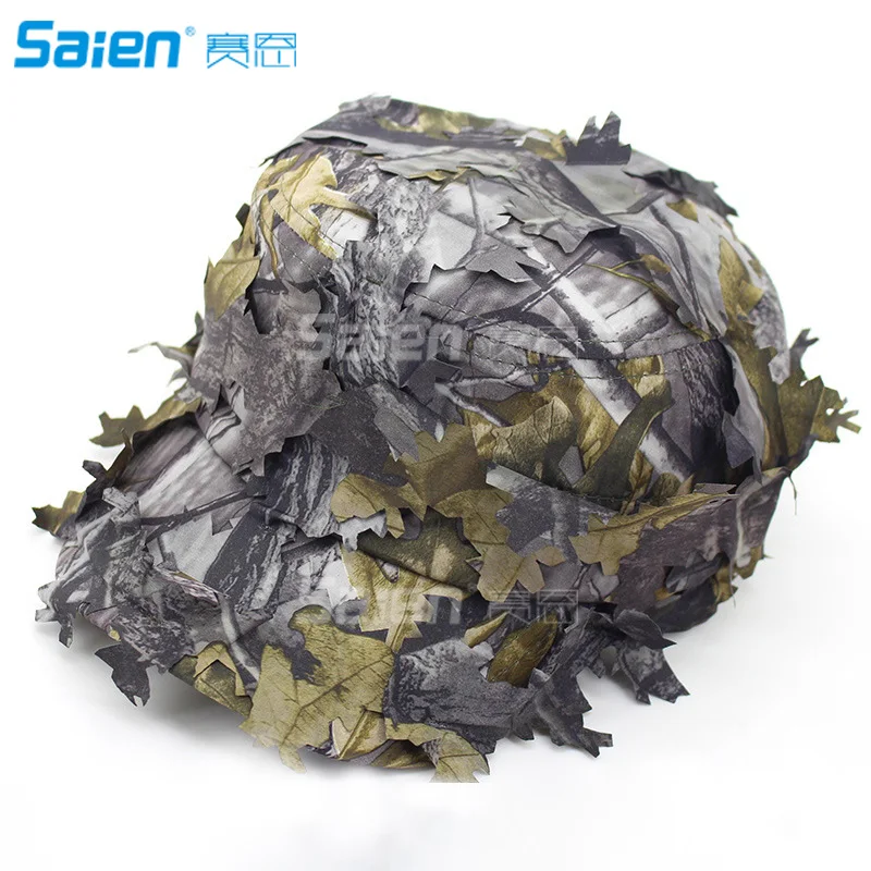 Military Hats for Men Waterproof 3D Leaves Camo Tactical Cap Bucket Hats for Hunting Fishing Sunshade Army War Games