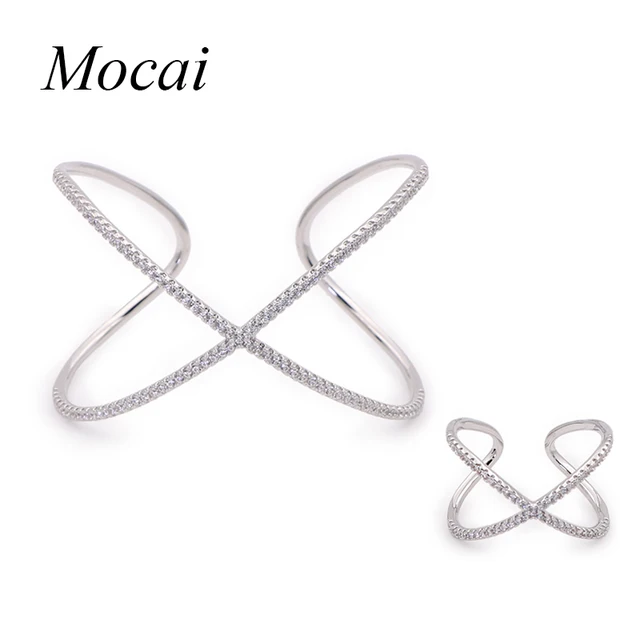 Fashion Modern Simple Rings For Women Cross X Shape Ring Zirconia Fashion Modern Simple Rings For Women Cross X Shape Ring Zirconia Micro Paved Gold Color Bangle Jewelry Sets Zk30