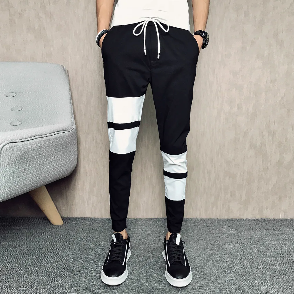 Brand Designer Pants Men Fashion 2018 Summer Slim Fit Wide Stripe ...