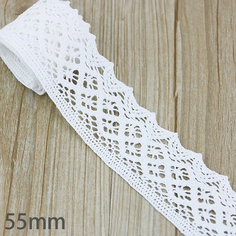 5 Yards White Knitting Cotton Lace Ribbon Fabric Trim For DIY Sewing  Handmade Patchwork Scrapbook Crafts Apparel Accessories