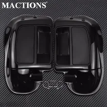 חי שחור רגל תחתונה חם מאוורר Fairing כפפת תיבת להארלי סיור כביש מלך רחוב אלקטרה Glide Ultra FLTR FLTRX 14-2018(China)