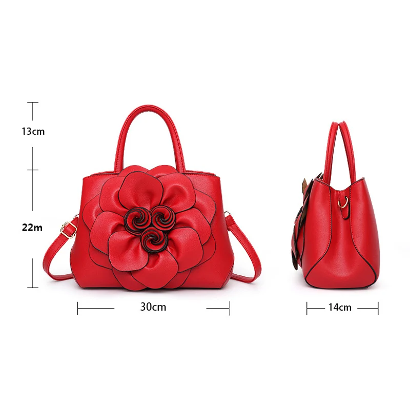 

Hot 1 Pcs Womens Handbag Shoulder Bag 3D Flower PU Leather for Mobile Phone Money BVN66