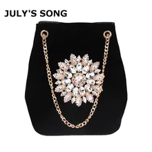 New Winter Velour Messenger Bags Women Embroidery Diamond Handbag Ladies Velvet Shoulder Bag Elegant Autumn Floral Chain Bags