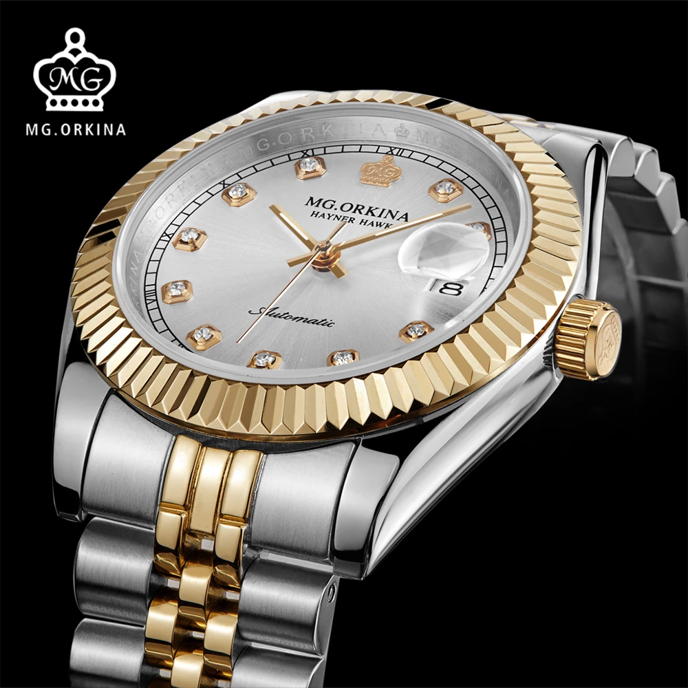 MG ORKINA Men Watches 2016 Luxury Sapphire Window Japan Movement Mechanical Watch Auto Date Display Male