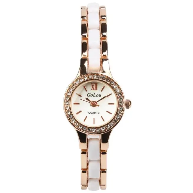 Модные женские часы-браслет, Роскошный Металлический керамический браслет, стразы, циферблат, Кварцевые аналоговые наручные часы, relogio feminino