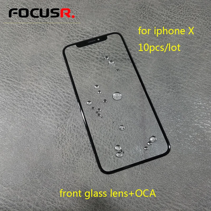 

Free Shipping Replacement 10pcs Outer Glass Lens With OCA For iphone X Mobile Phone Parts Mobile Phone Touch Panel Repair Parts