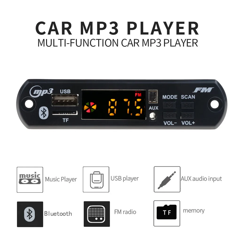 MP3 плеер DIY Bluetooth V5.0 беспроводной приемник 5 в 12 В Mp3 декодер плата автомобильный FM