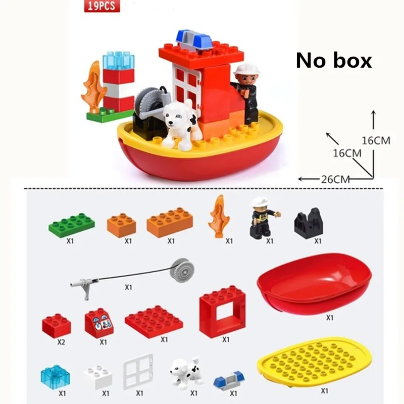 30 шт. Большой размер Diy Пожарная станция строительные блоки фигурка совместима с кирпичами Duploed Развивающие игрушки для детей Детский подарок - Цвет: No original box