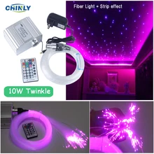 LED Fiber Optic Star Ceiling Lights Kit 200pcs 0.75mm 2M optical fiber+Cree chip 7W white twinkle Light Engine+20Key Remote white light interferometric fiber optic sensors