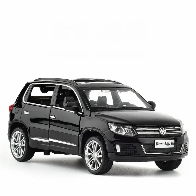  High simulation 1:32 Tiguan SUV Alloy Pull Back Toy Car Model Musical Flashing Six Open The Doors D