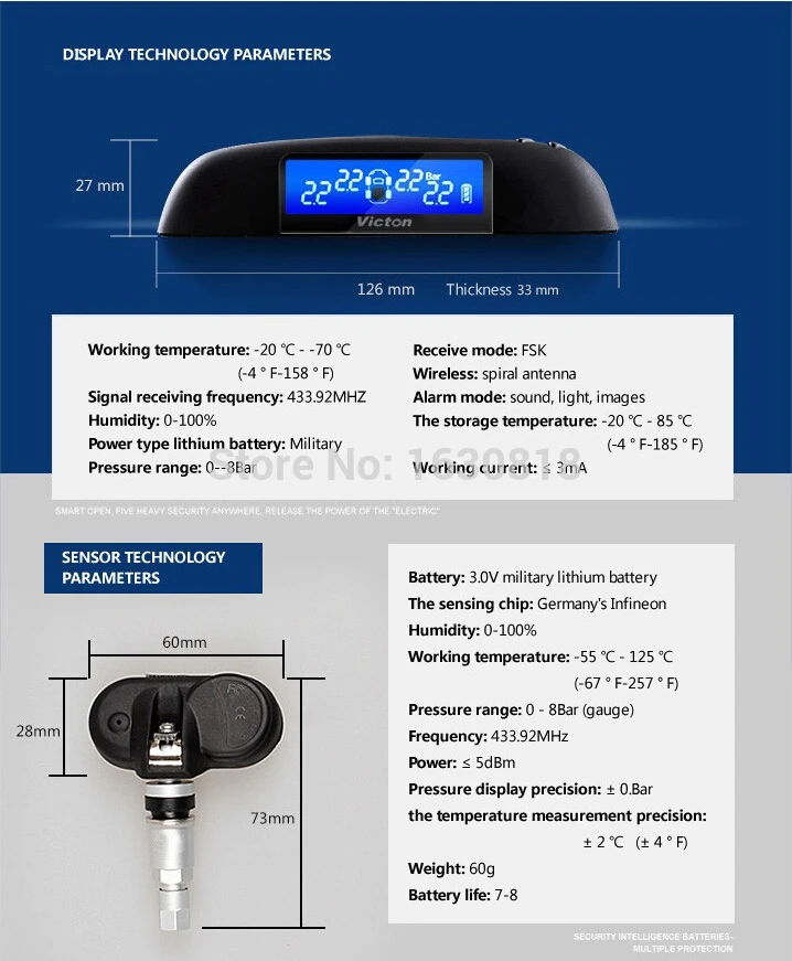 TPMS Автомобильная беспроводная система контроля давления в шинах 4 внутренних