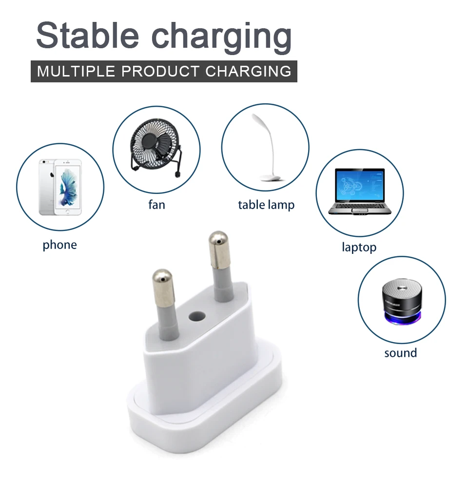 4.8mm USA to the EU conversion plug Adaptor With Security door AC Power Adapter Mobile Phone Travel Wall Charge Power Adapter (5)