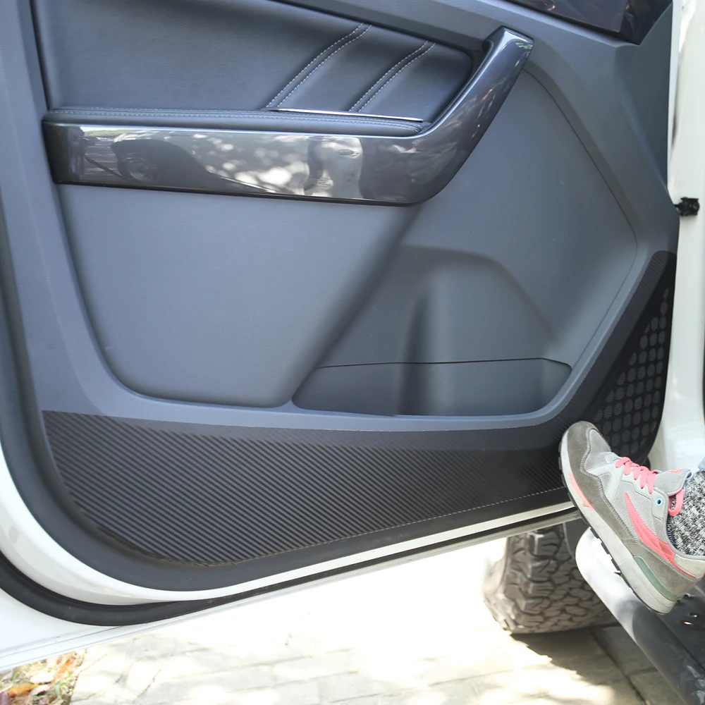 Zlord углеродное волокно внутренняя дверь автомобиля антиударная площадка Co-pilot коробка для хранения мат защитные наклейки отделка для Ford Everest