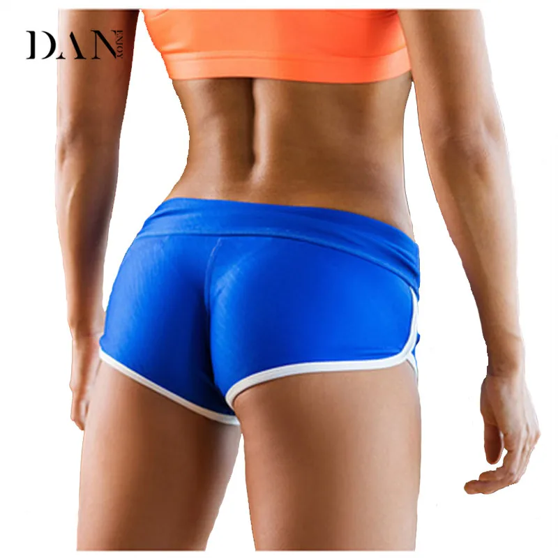 DANENJOY Hot Sale Yoga Shorts Summer Women Navy Retro Gym Sports Shorts