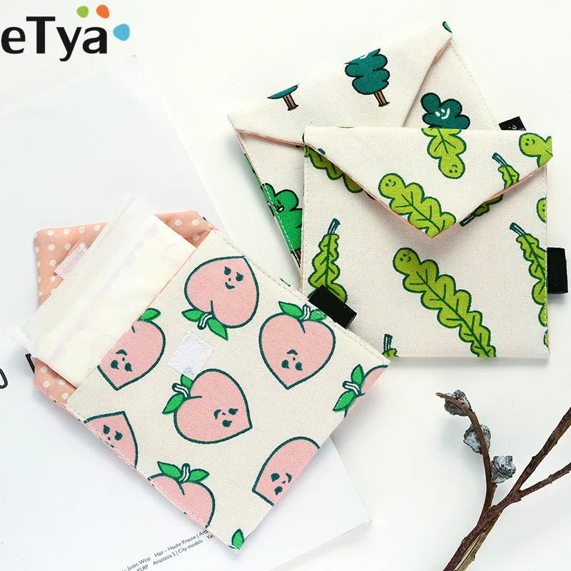 

eTya Cute Women Small Cosmetic Bag Travel neceser Sanitary Napkins Makeup Storage Organizer Bag Pouch Purse