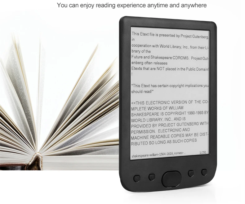 Электронная книга FB2 ebook reader e ink 6 дюймов электронная Reader 8 Гб с оригинальной