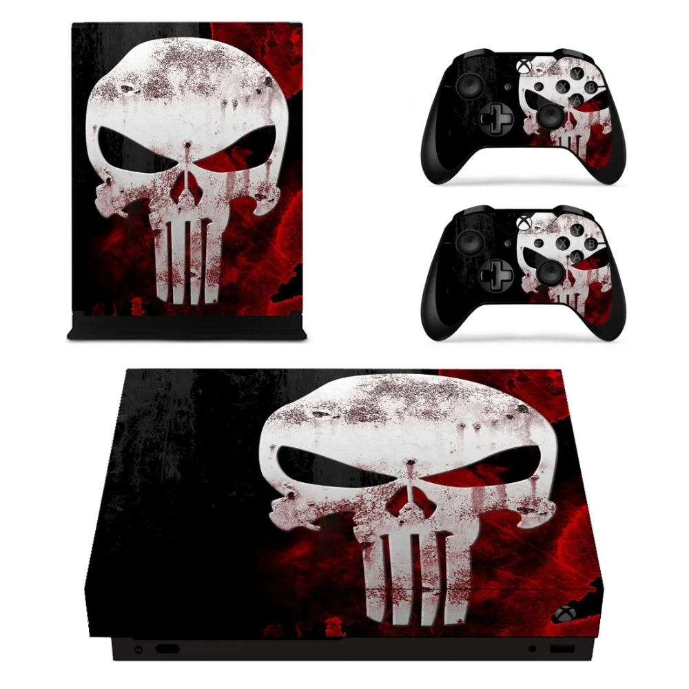 XBOX ONE X Skull Grey Adventure Games 2 Controller Skins Set Vinyl Console Skin Decal Sticker Punisher 