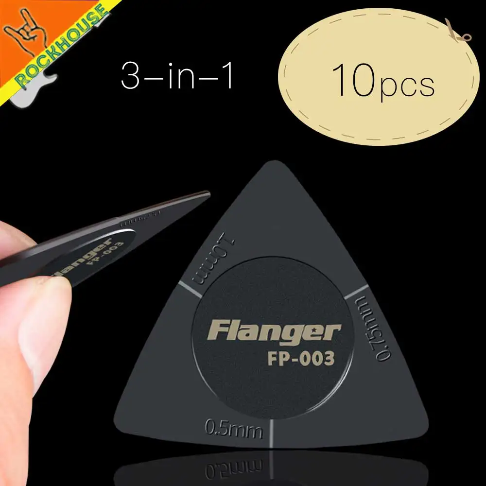 

10pcs/lot Patented Triangle Guitar Picks 1.0 0.75 0.5 mm Thickness 3 in 1 Guitar Pick PC&ABS Material Antislip