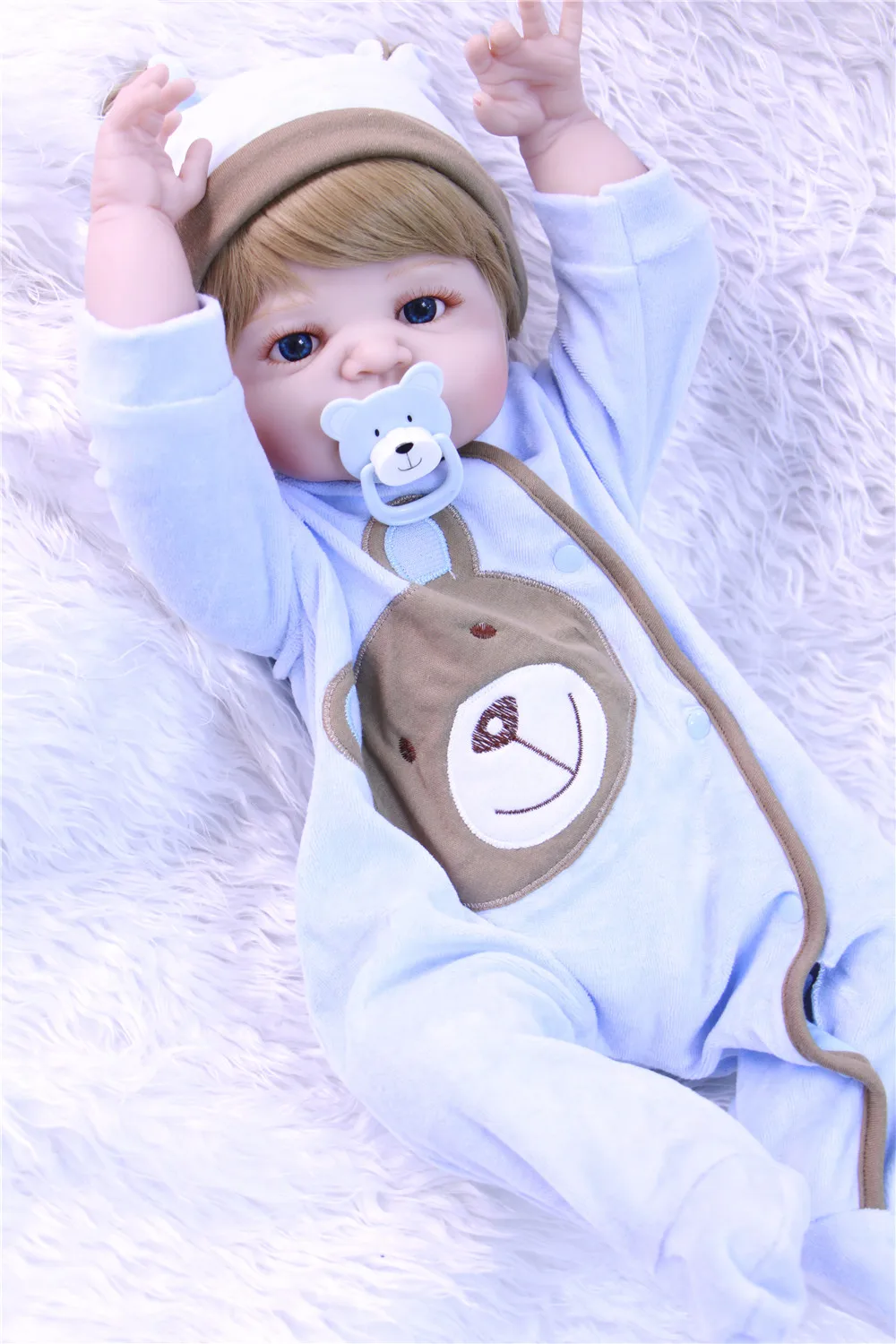 NPK reborn кукла 23 "полный Силиконовый reborn baby boy куклы Детский подарок купать игрушки куклы bebes reborn com corpo de silicone menino