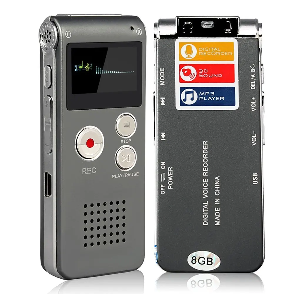 (1set)Mini Digital Voice Recorder pen Dictaphone 8GB HD Noise Intelligent Recording Voice Activated Digital Audio Recorder