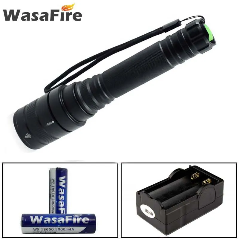

Powerful Self Defense XHP50 LED Flashlight 5 Modes Tactical Zoomable LED Torch With 18650 Battery + Charger For Camping Hunting