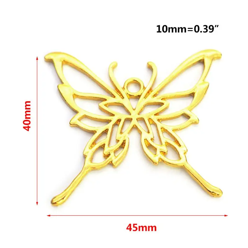 6 шт. металлическая оправа-Бабочка Изысканный полый УФ клей границы DIY Ювелирные изделия Сплав эпоксидной смолы ремесла ручной работы
