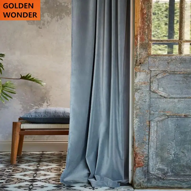 

Luxury Velvet Curtains Blue Window Bedroom Curtains For Living Room Home Decor Beautiful Cloth