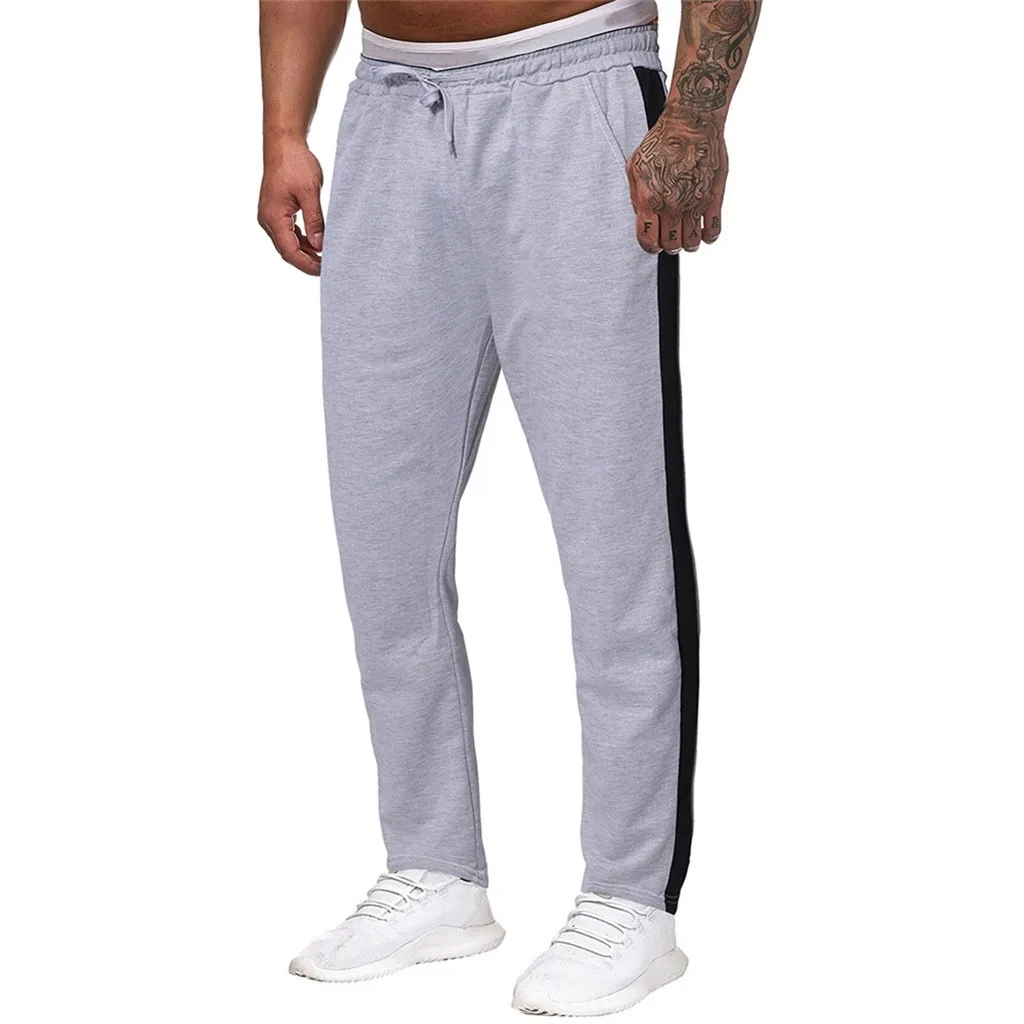 Men Splicing Printed Overalls Casual Pocket Sport Work Casual Trouser Pants pantalones hombre streetwear joggers sweatpants